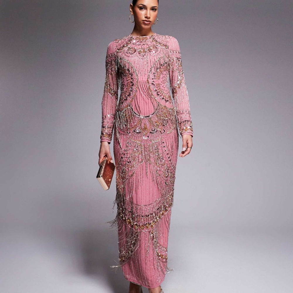 ASOS Pink Embellished Maxi Dress
